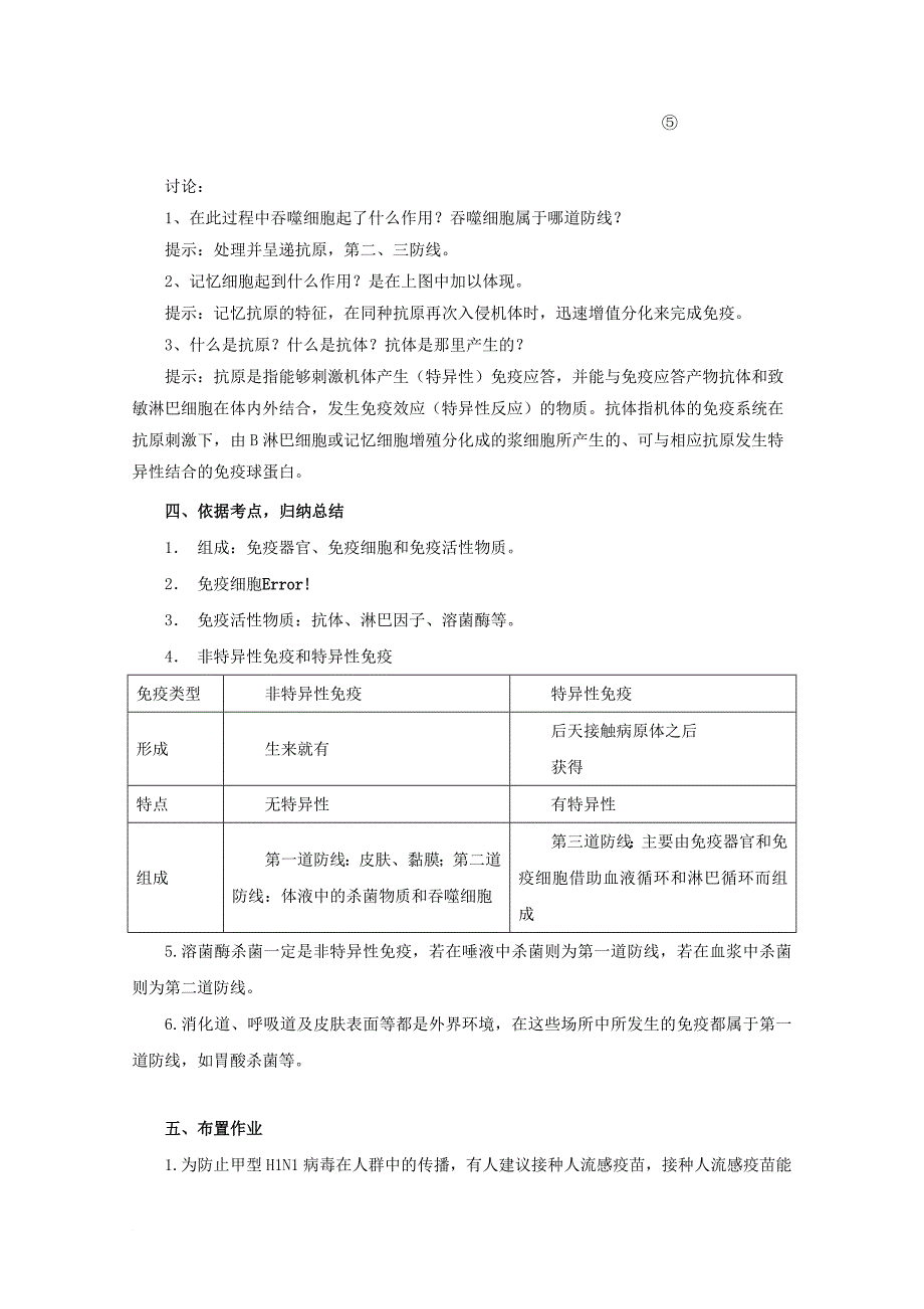 高中生物 第三章 免疫系统与免疫功能 3.1 人体对抗病原体感染的非特异性防卫导学案1无答案浙科版必修3_第3页