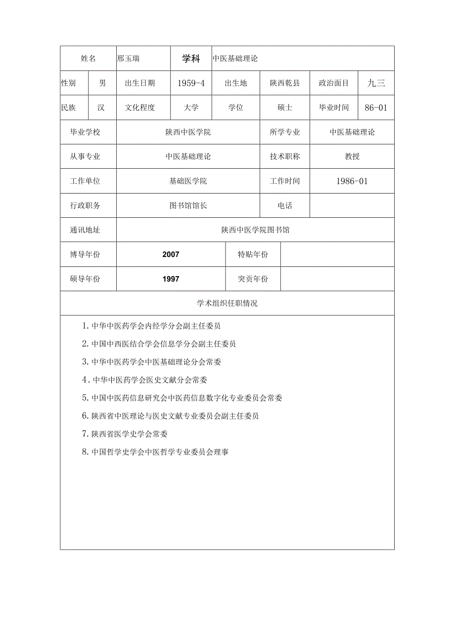 陕西中医学院“百名人才工程”候选人申请审批表_第3页