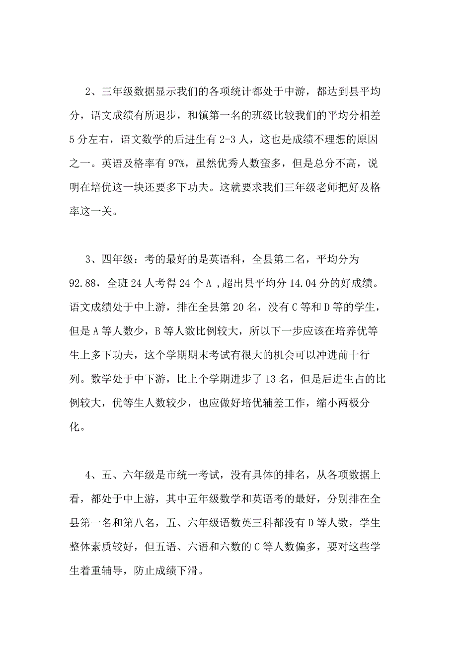 2020年期末教学考试质量分析报告_第2页