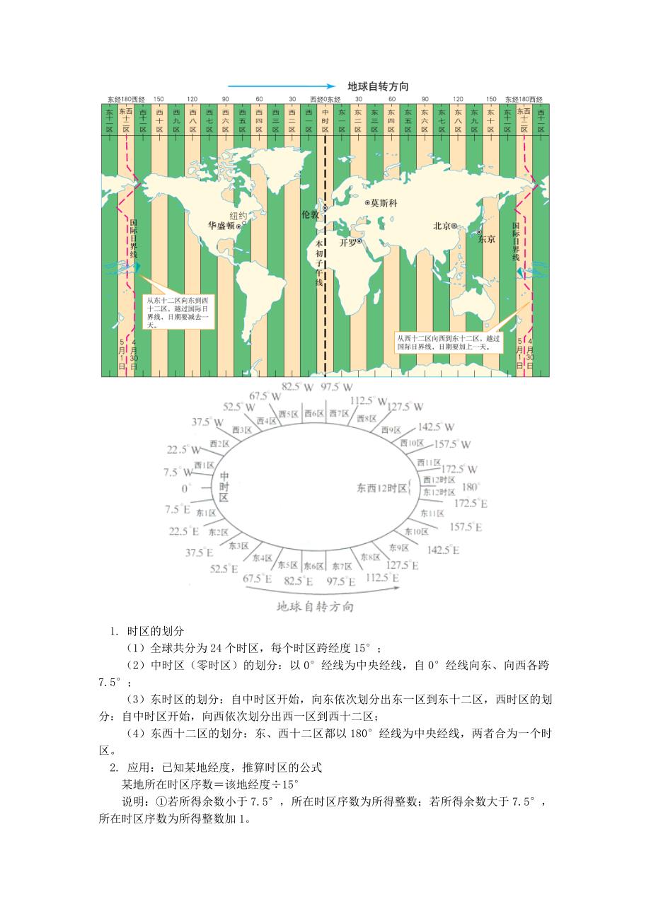 2022高中地理第一章宇宙中的地球第三节地球的运动地球自转的地理意义2学案湘教版必修1_第2页