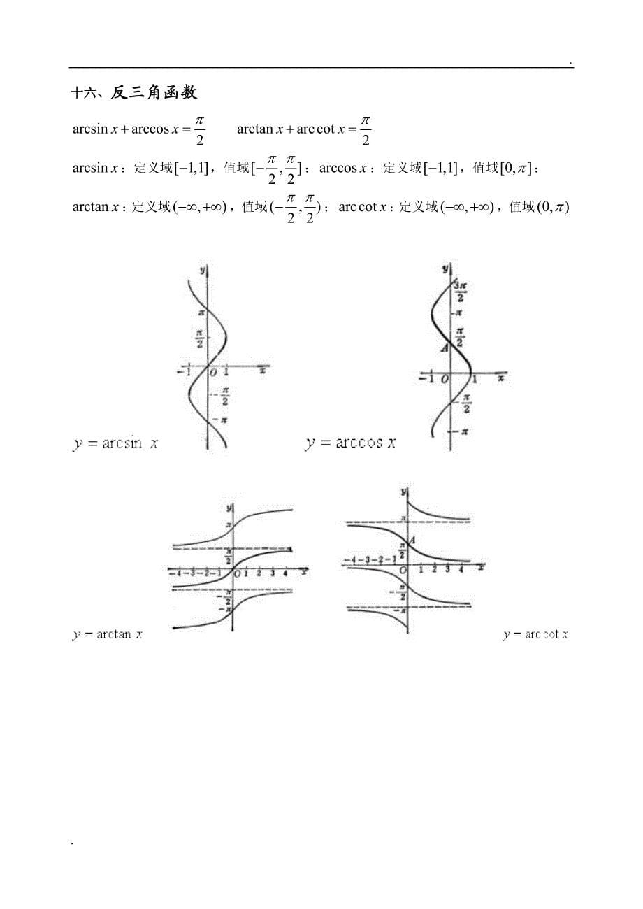 考研三角函数公式大全_第5页