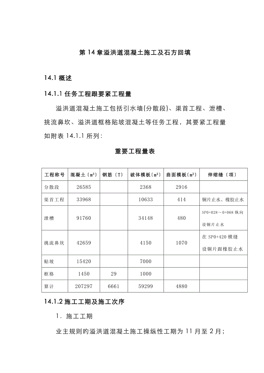 完整第14章 溢洪道混凝土施工及石方回填_第1页