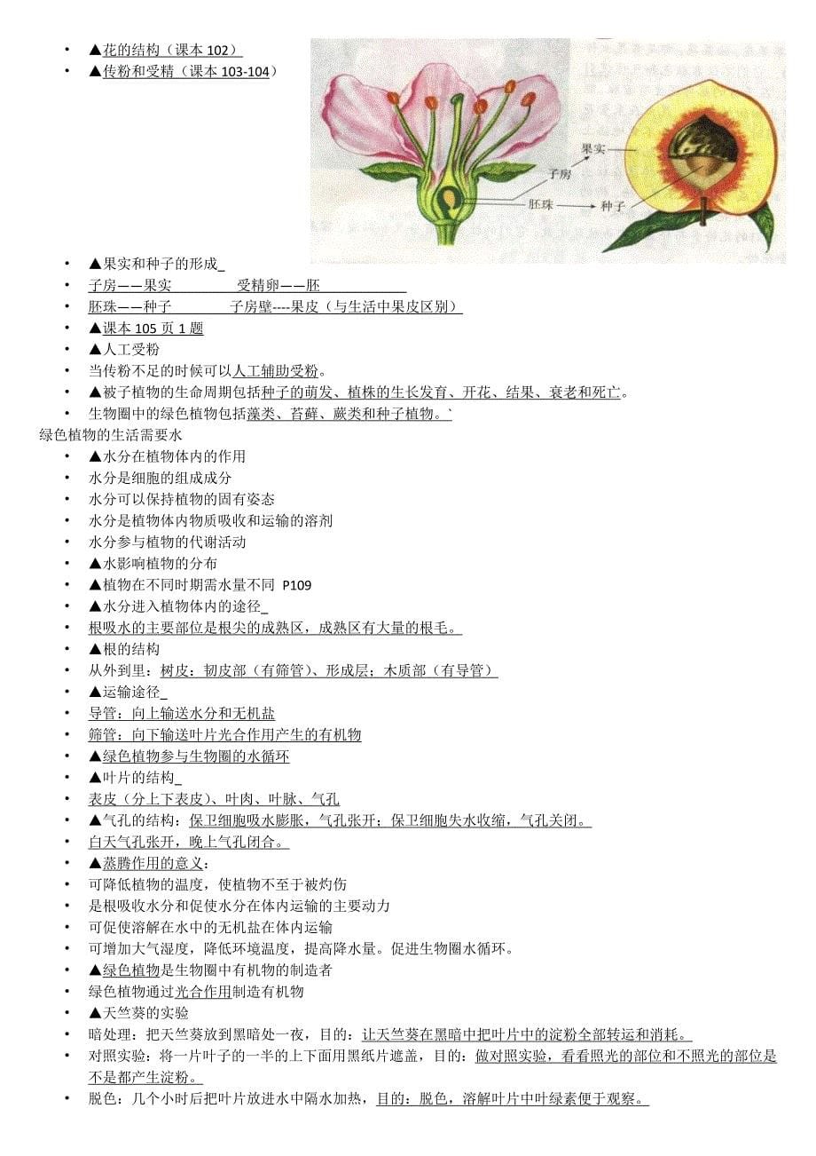 人教版七年级初一生物上册知识点总结_第5页