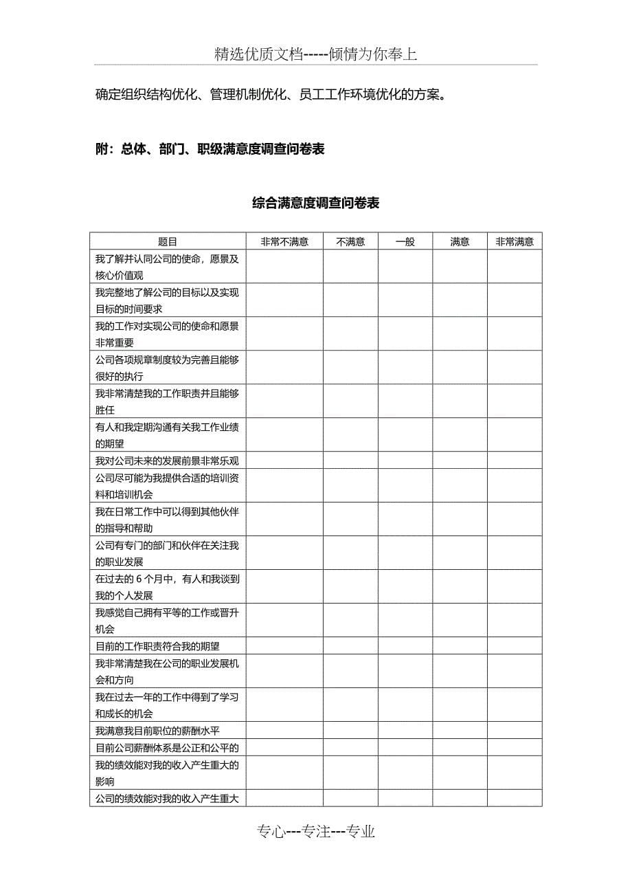 员工满意度调查方案(附测评问卷表)_第5页