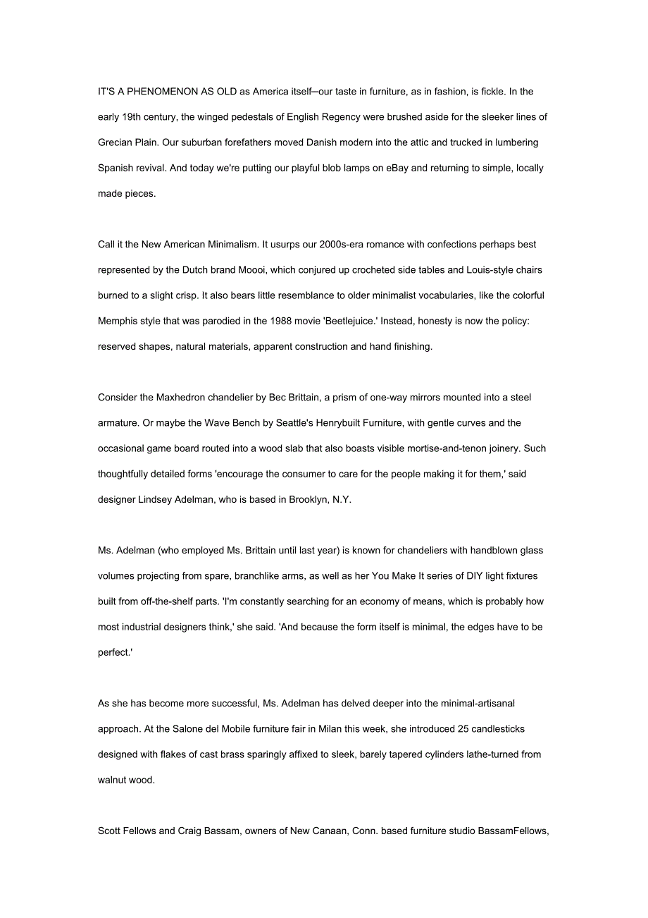 【英语新闻】极简主义回归美国家居设计suddenlysimple.doc_第1页