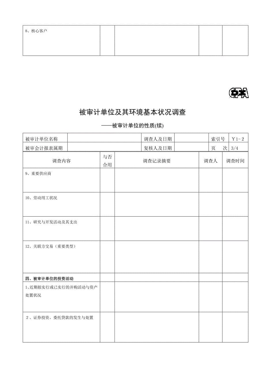 了解被审计单位及其环境工作底稿_第5页