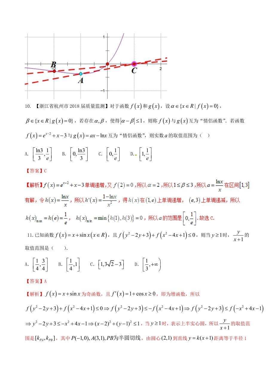 高考数学二轮复习难点2.1利用导数探求参数的范围问题测试卷理_第5页