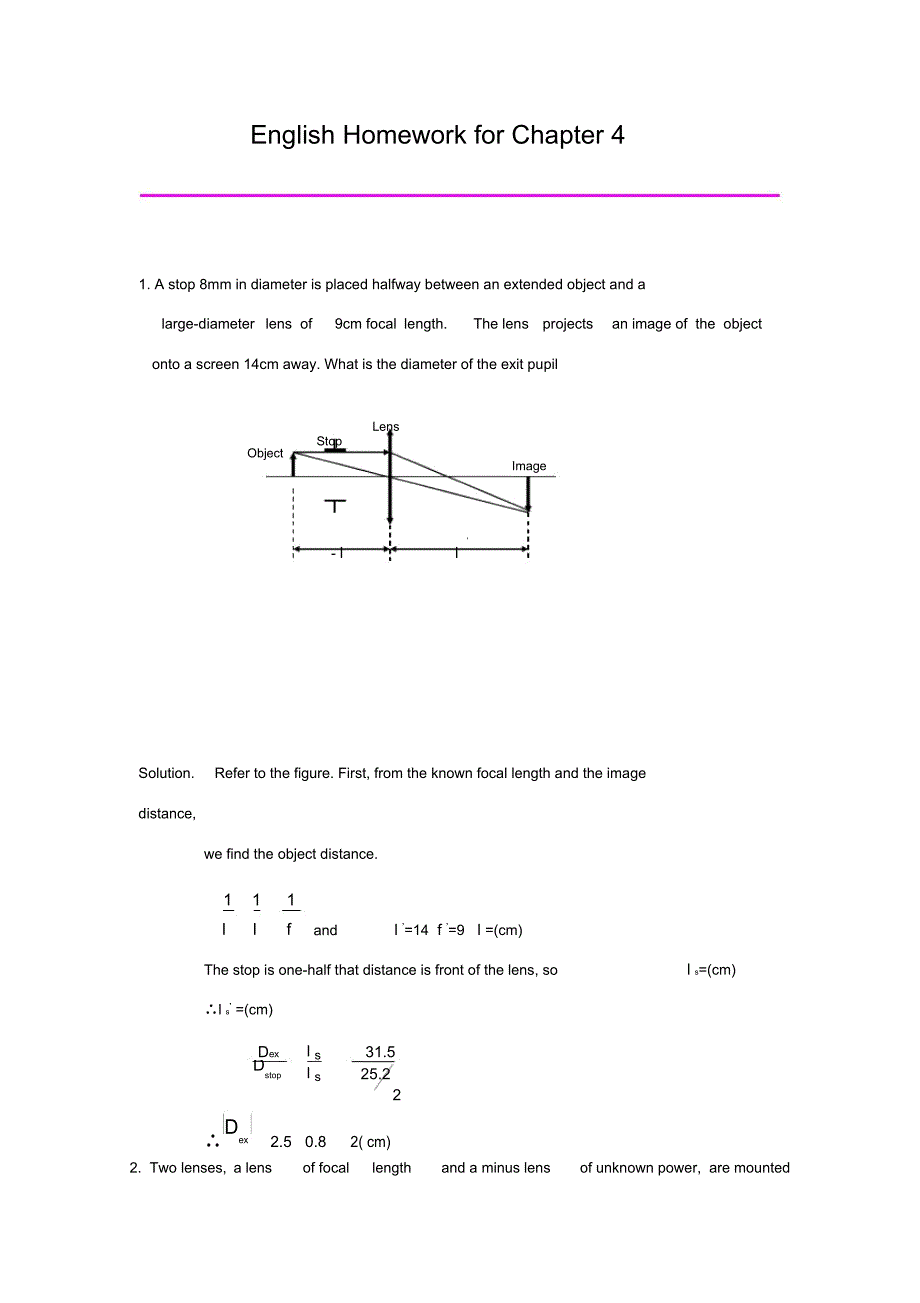 工程光学练习题(英文题加中文题含答案)_第5页