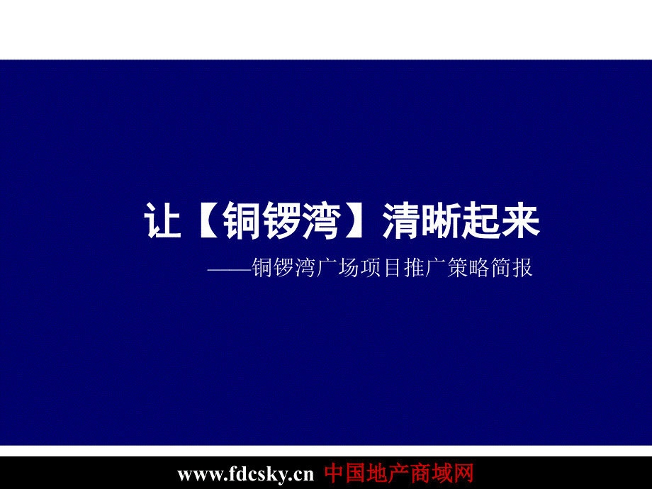 太原市铜锣湾广场项目推广策略简报_第1页