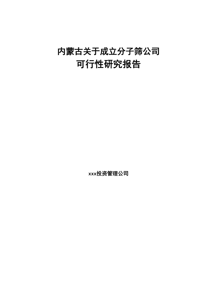 内蒙古关于成立分子筛公司可行性研究报告(DOC 94页)_第1页