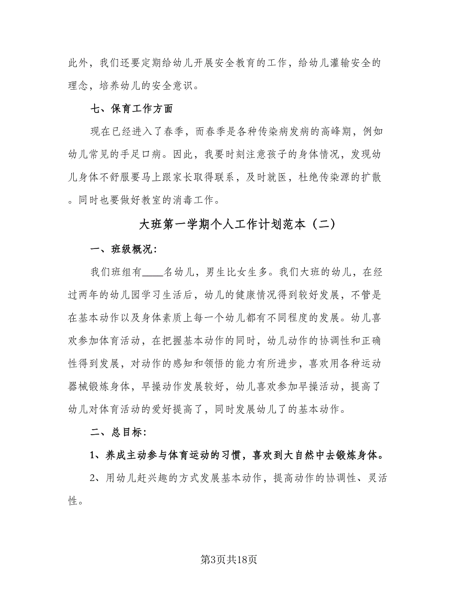 大班第一学期个人工作计划范本（6篇）.doc_第3页