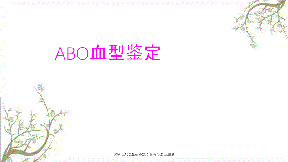 实验七ABO血型鉴定心音听诊血压测量_第1页