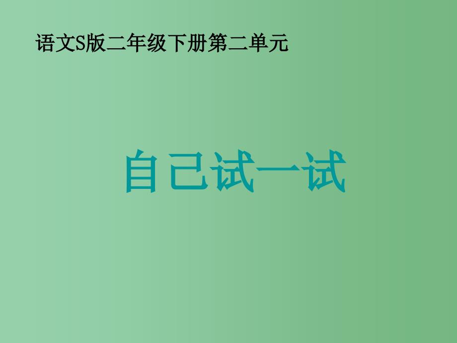 二年级语文下册第2单元8自己试一试课件5语文S版A_第1页