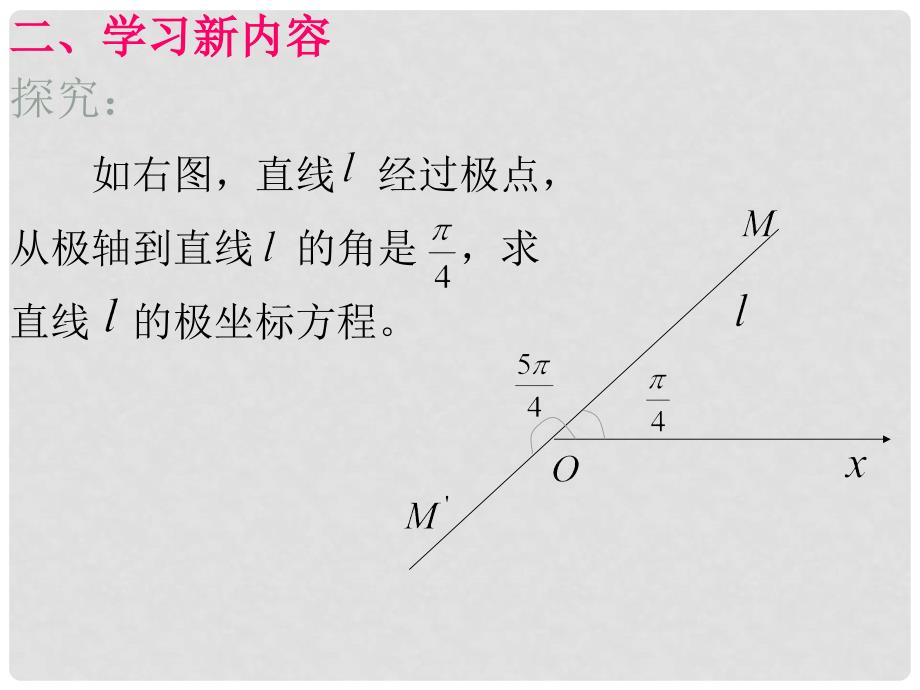 黑龙江省虎林高级中学高三数学 第一讲 直线的极坐标方程（第2课时）课件 新人教A版选修44_第4页