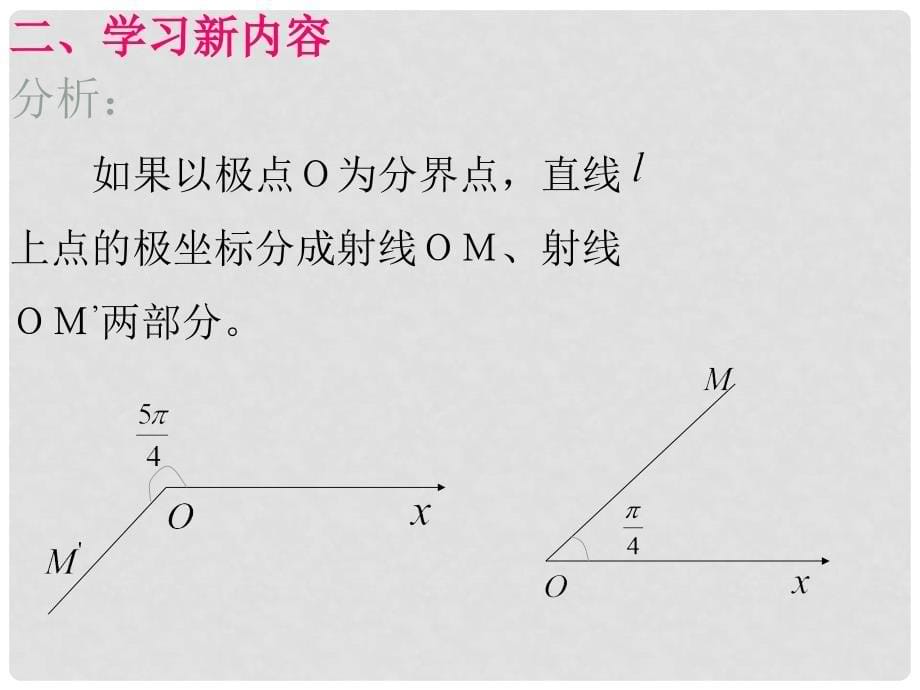 黑龙江省虎林高级中学高三数学 第一讲 直线的极坐标方程（第2课时）课件 新人教A版选修44_第5页