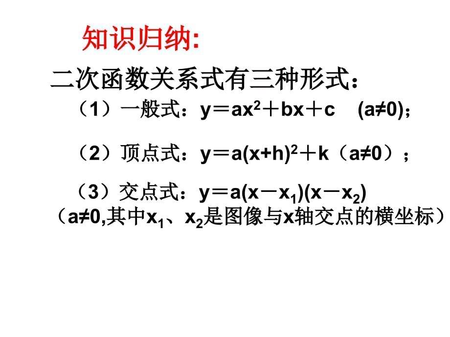 新苏科版九年级数学下册5章二次函数5.3用待定系数法确定二次函数表达式课件5_第5页