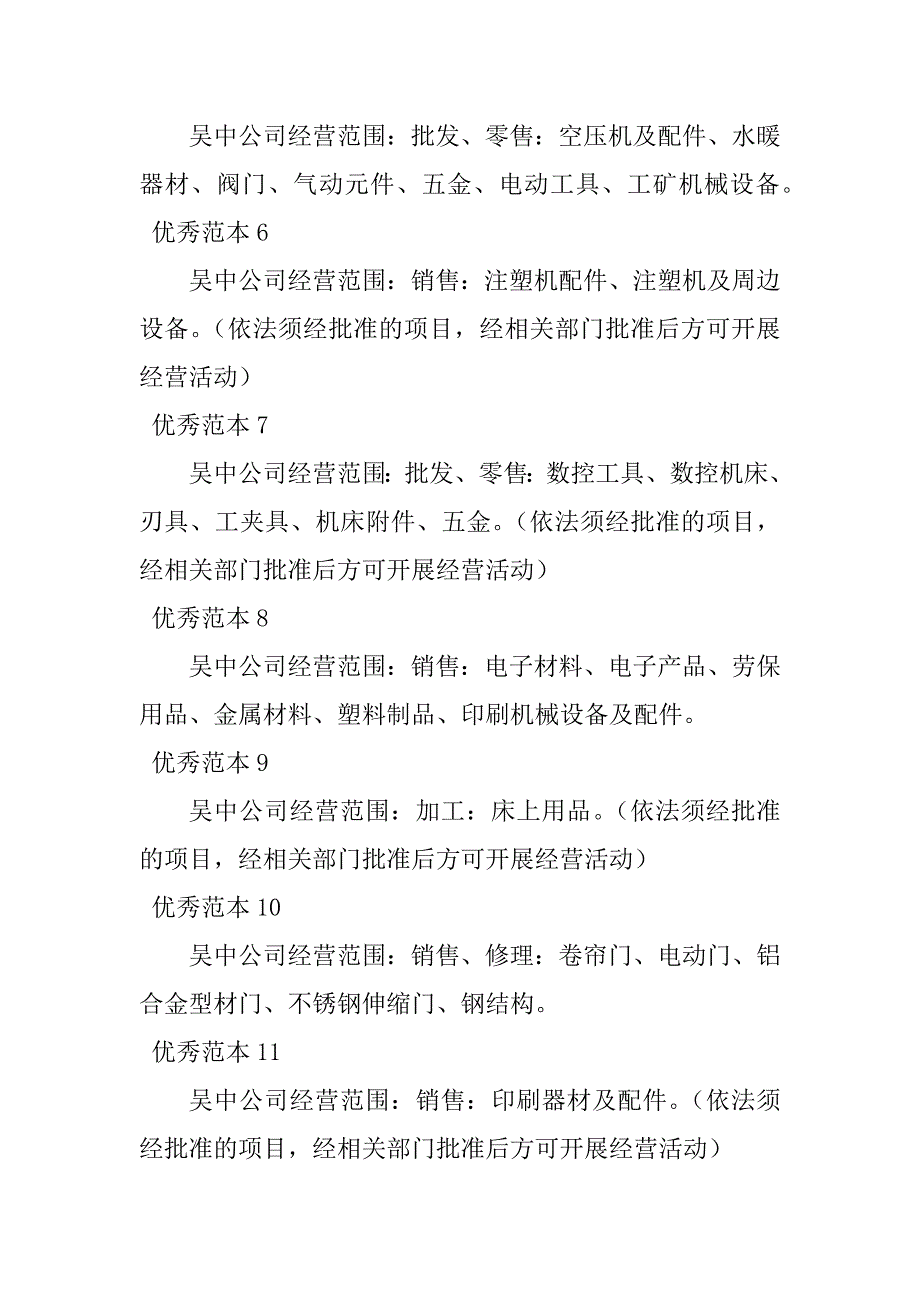 2023年吴中经营范围(50个范本)_第2页