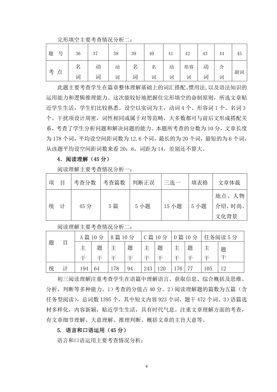 2008年秋洛江区初三英语期末考试英语试卷质量分析报告.doc_第4页