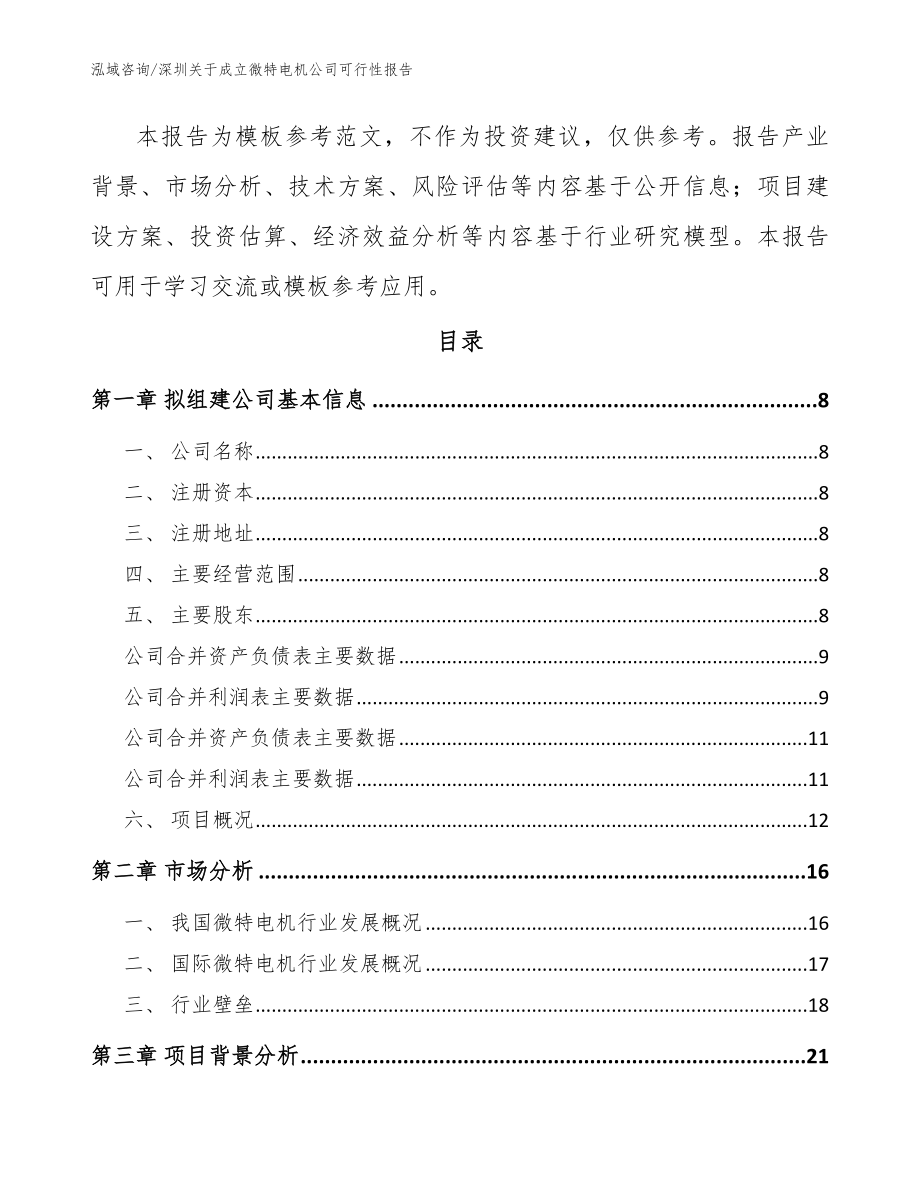 深圳关于成立微特电机公司可行性报告（范文参考）_第3页