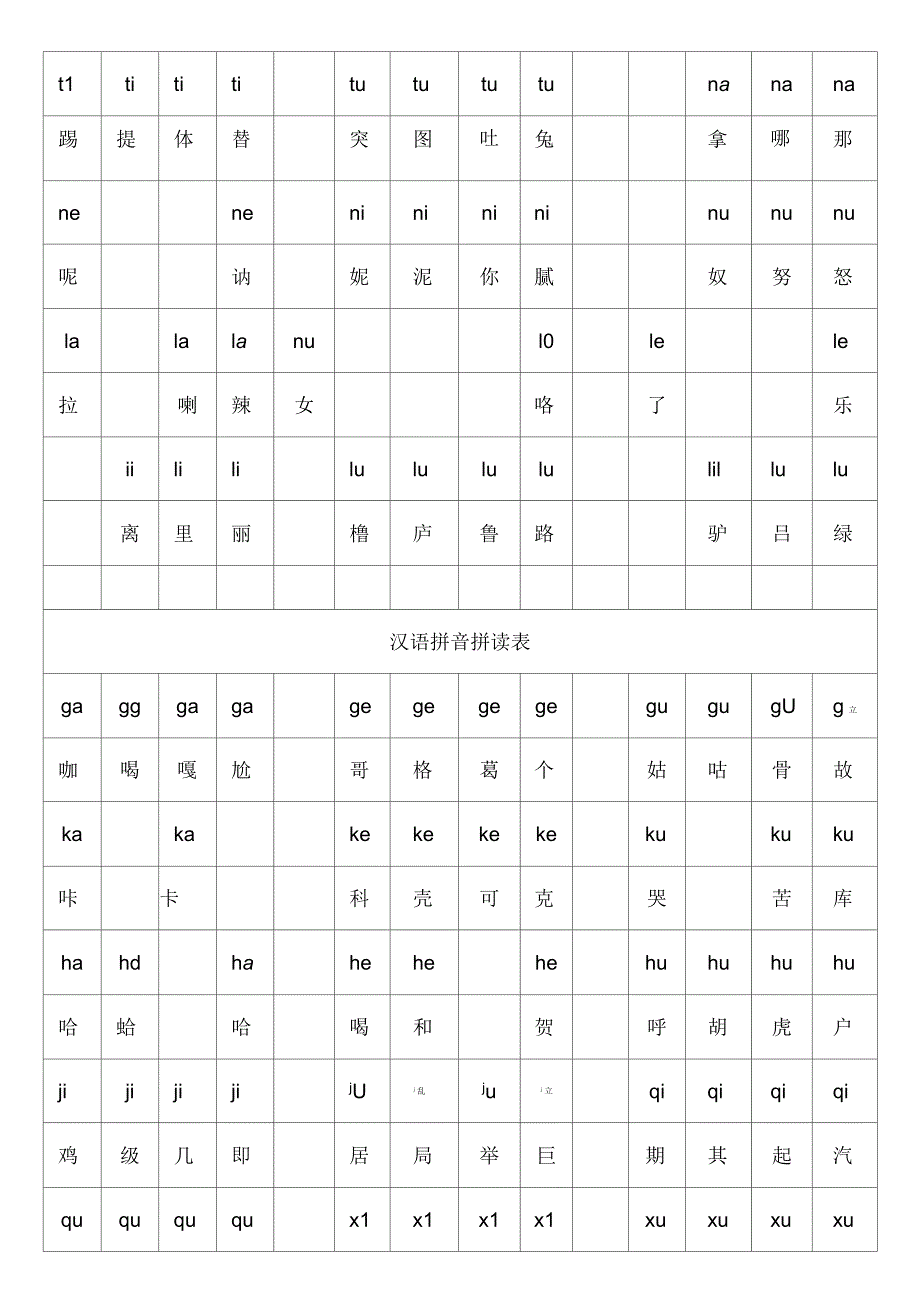 汉语拼音拼读表_第2页