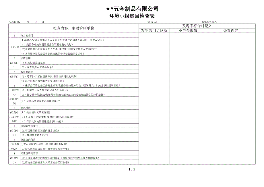 IEN01104巡检查检表_第1页