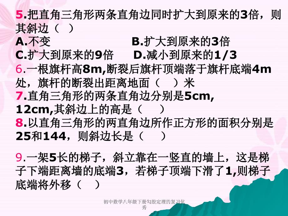 初中数学八年级下册勾股定理的复习优秀课件_第3页