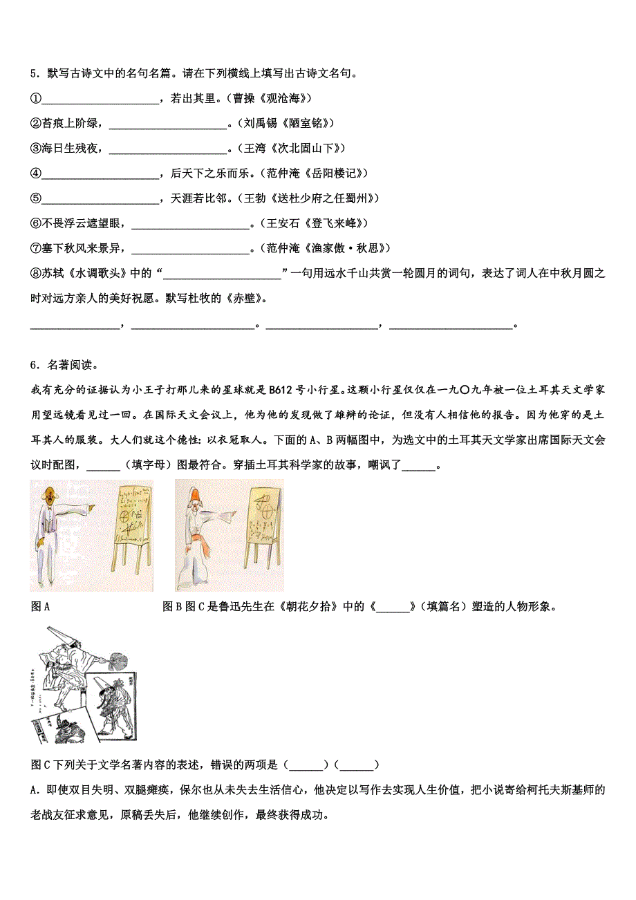 山东省聊城二中2023学年中考考前最后一卷语文试卷（含解析）.doc_第2页