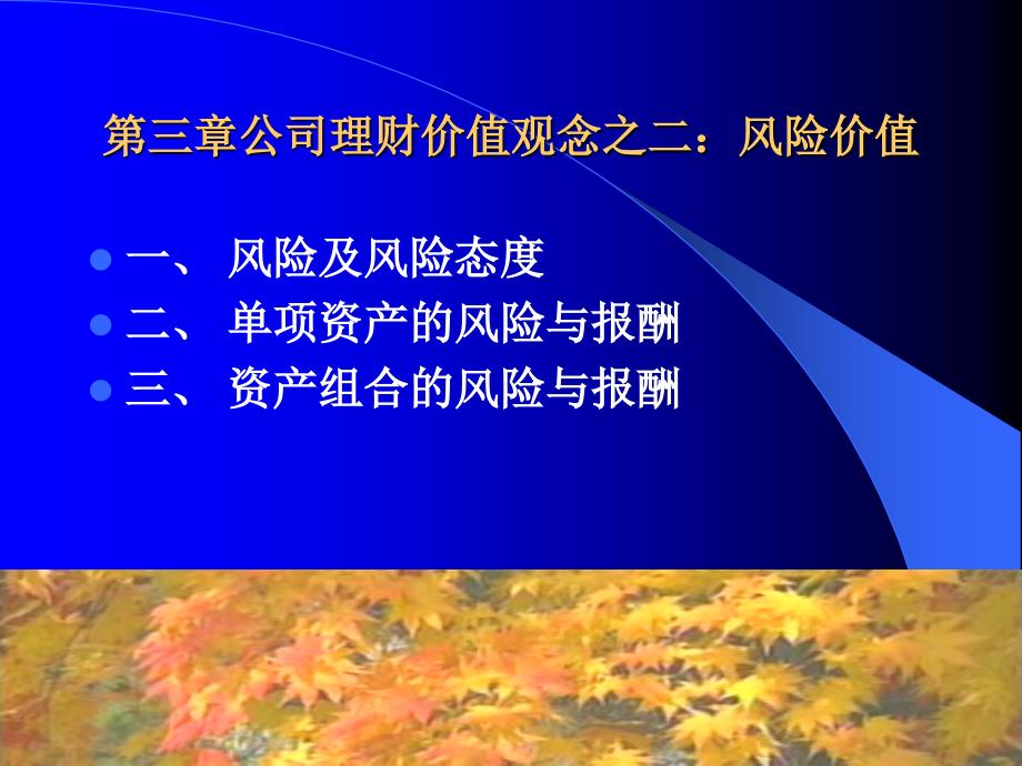 公司理财课件第三章风险与收益_第1页