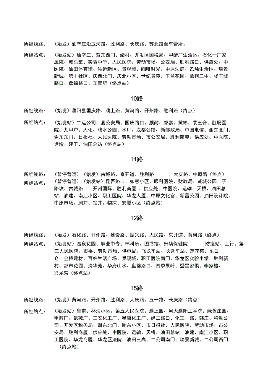 濮阳市公交线路2015最新完整版_第4页