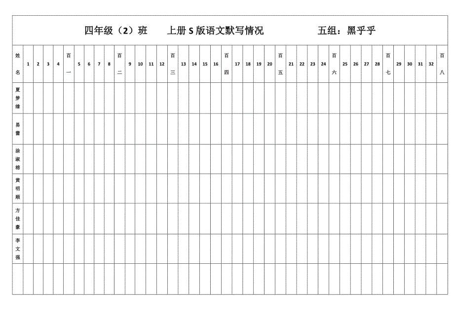 四年级上册默写表_第5页