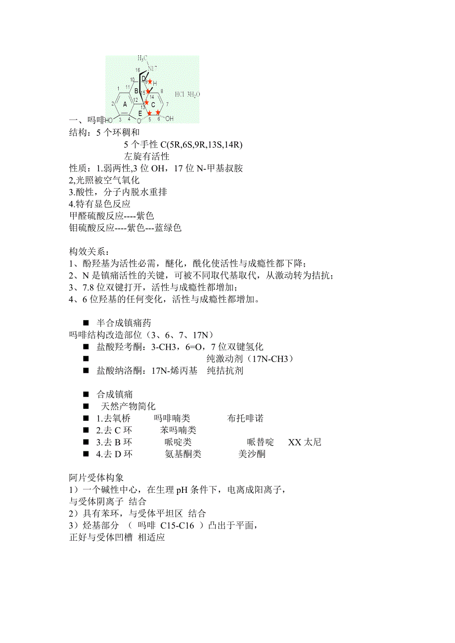 11.镇痛药结构特点总结.doc_第2页