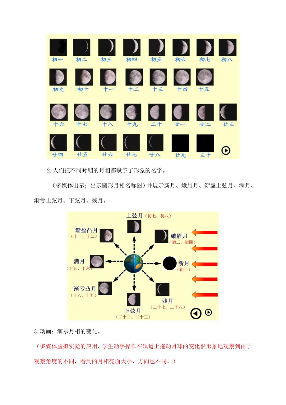 小学科学六年级上册第17课弯弯的月亮教学设计_第4页