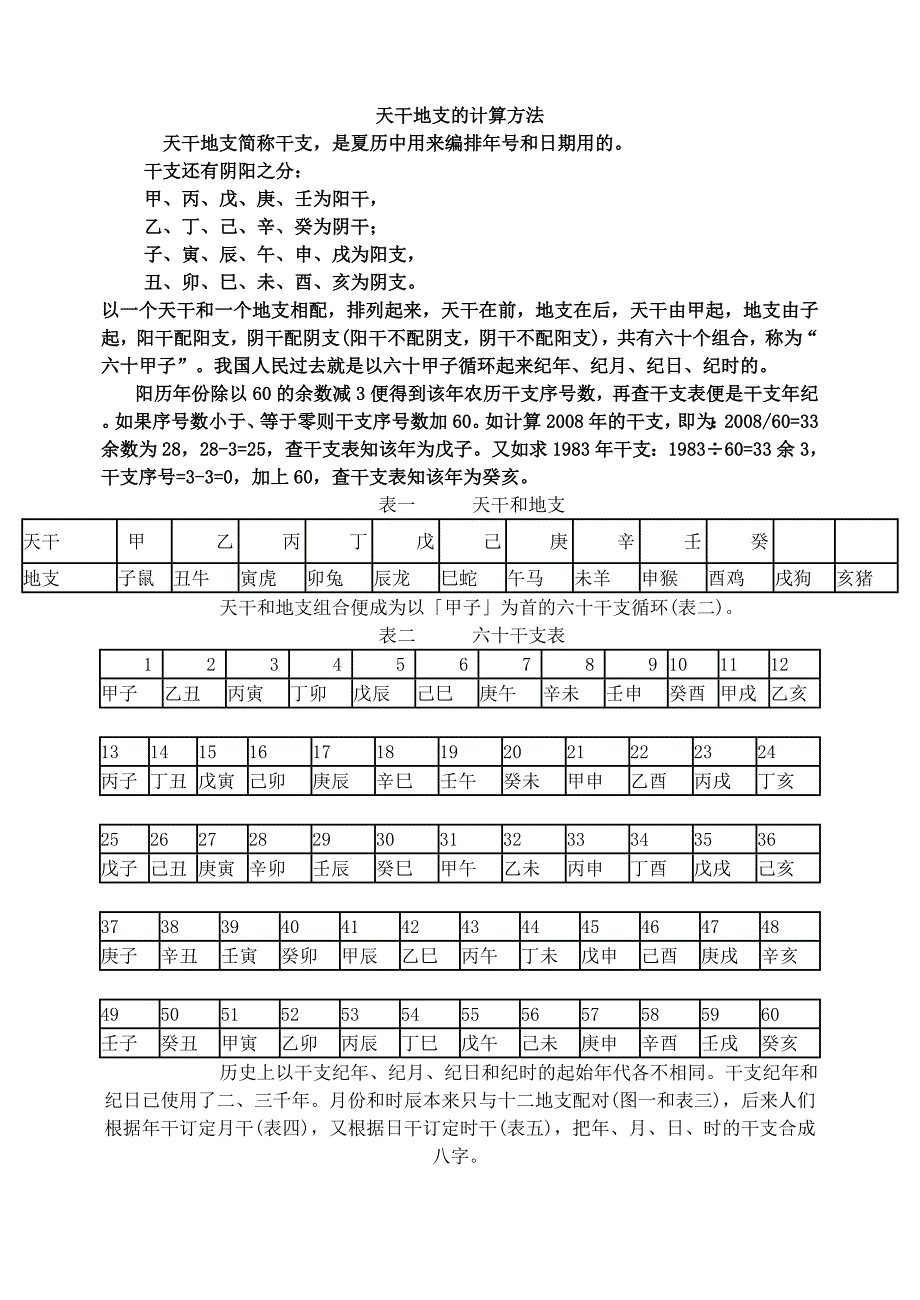 天干地支的计算方法_第1页