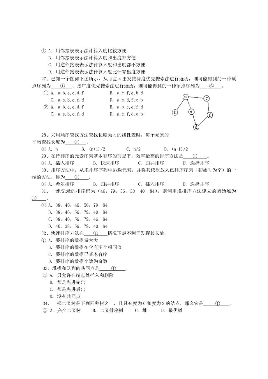 数据结构与算法--课件模拟试卷B.doc_第4页