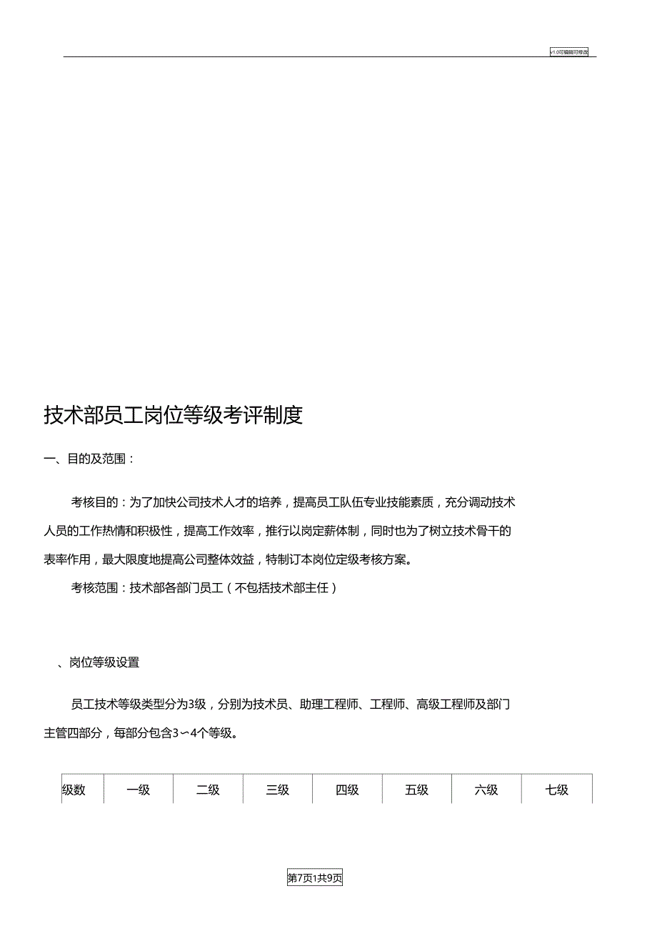 技术部薪资等级晋升制度18885_第1页