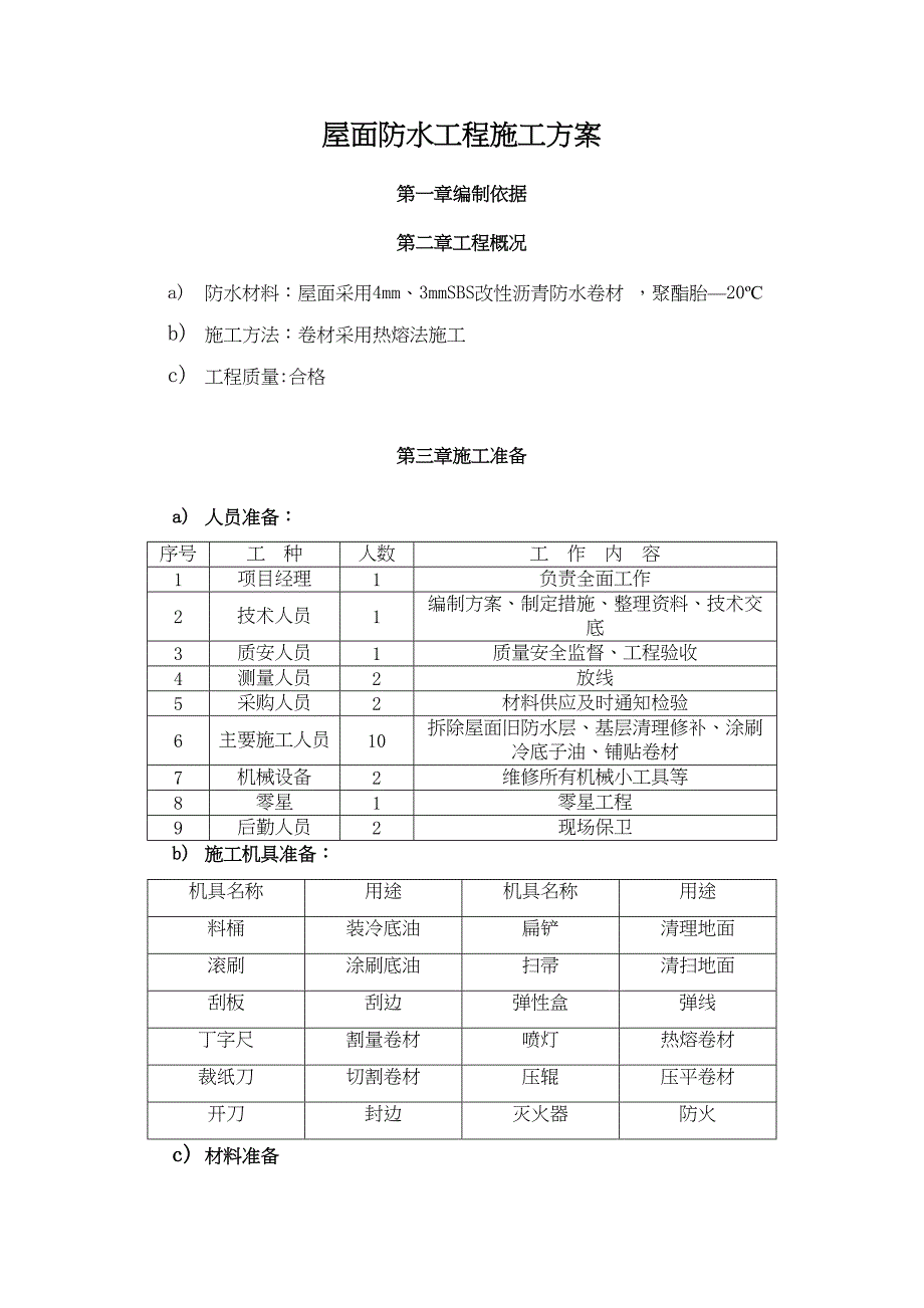 【施工方案】屋面SBS防水工程施工方案(1)(DOC 13页)_第1页