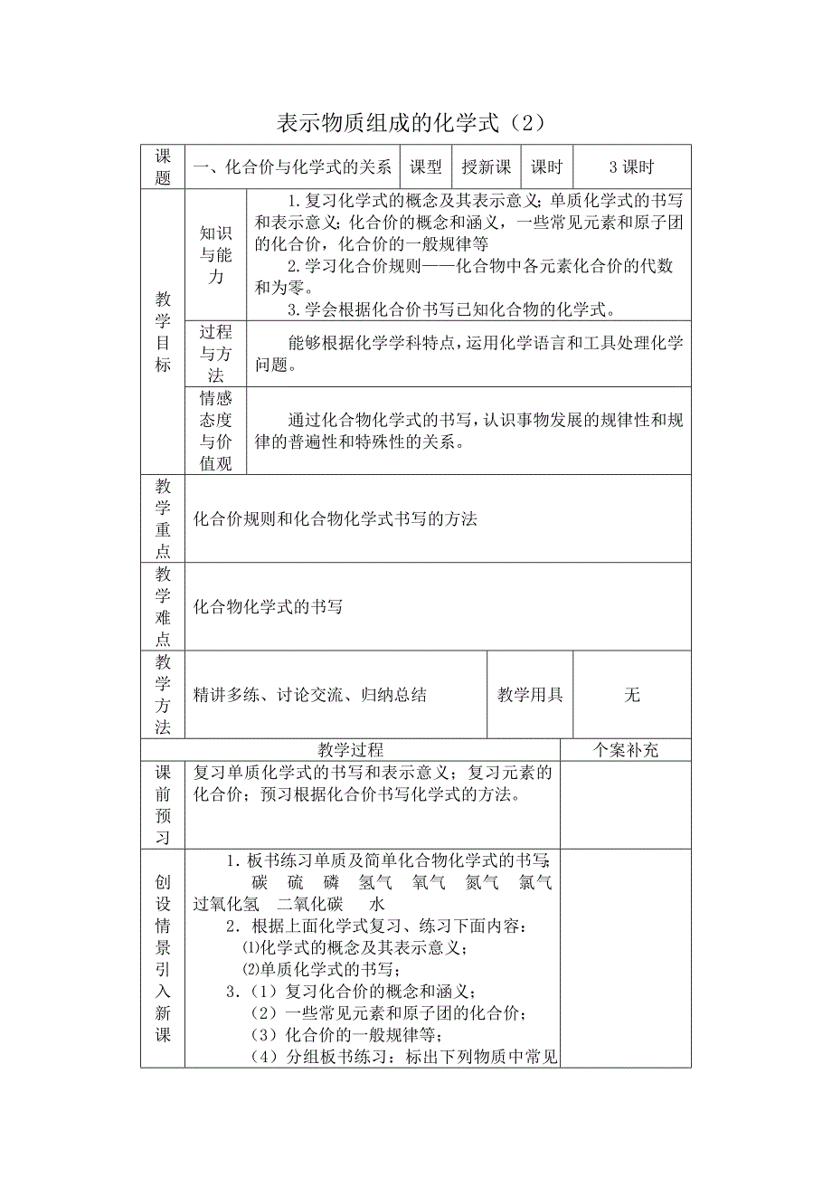 表示物质组成的化学式教学案例.doc_第1页