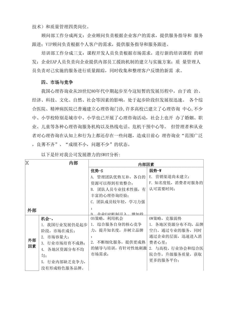 一米阳光心理工作室 商业计划书_第5页