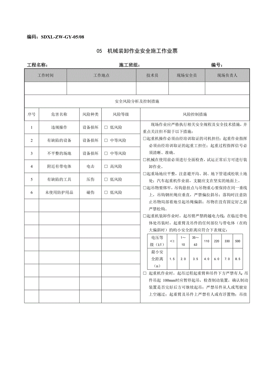 机械装卸安全风险分析及控制措施_第1页