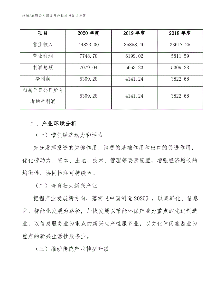 农药公司绩效考评指标与设计方案_第3页