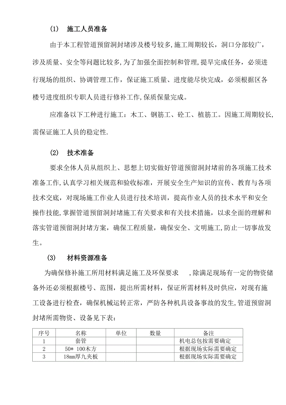 管道预留洞封堵及线管槽修补施工方案_第3页