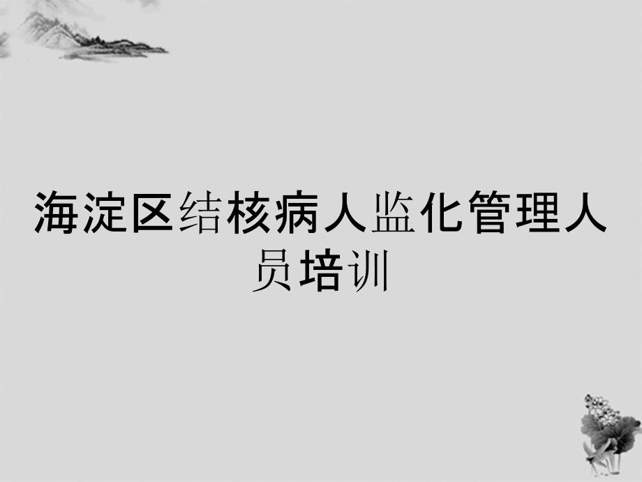 海淀区结核病人监化管理人员培训_第1页