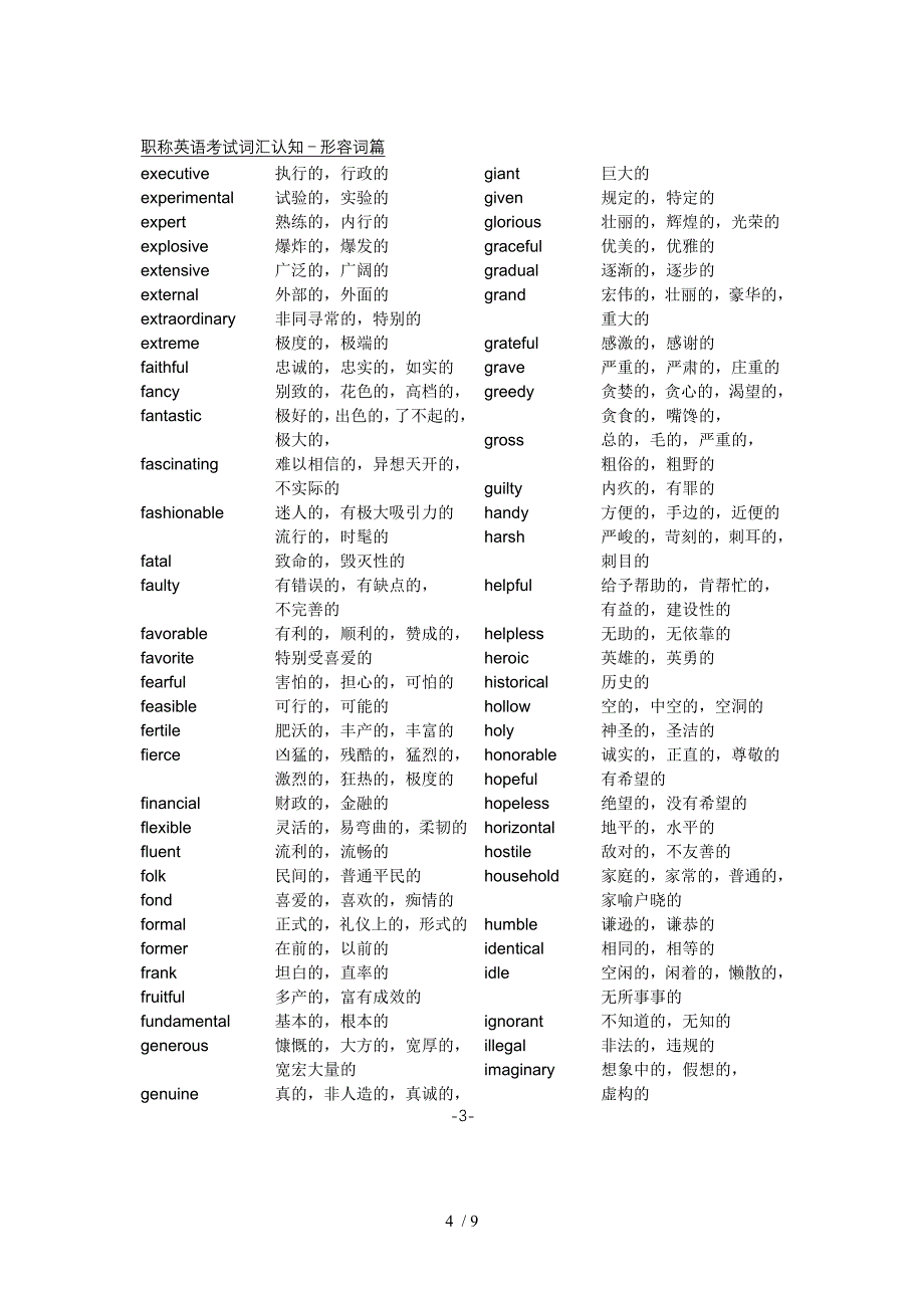 职称英语考试词汇认知-形容词篇_第4页