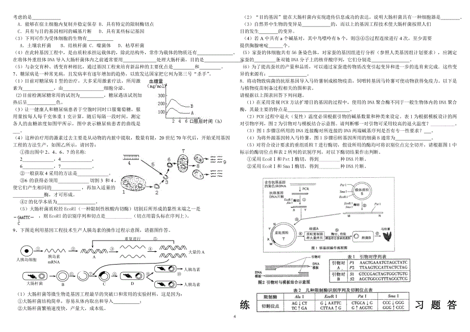 基因工程的应用练习题_第4页