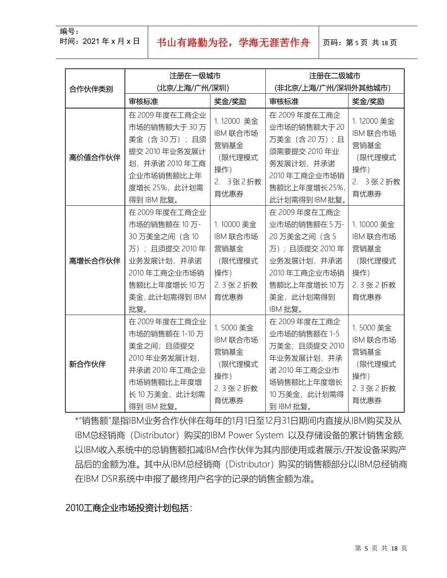 XXXX年工商企业市场投资奖励计划_第5页