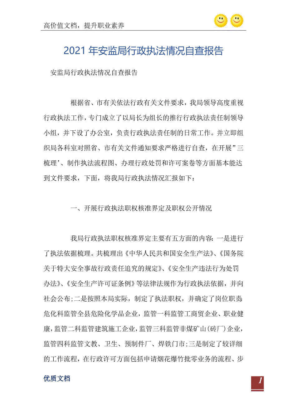 2021年安监局行政执法情况自查报告_第2页