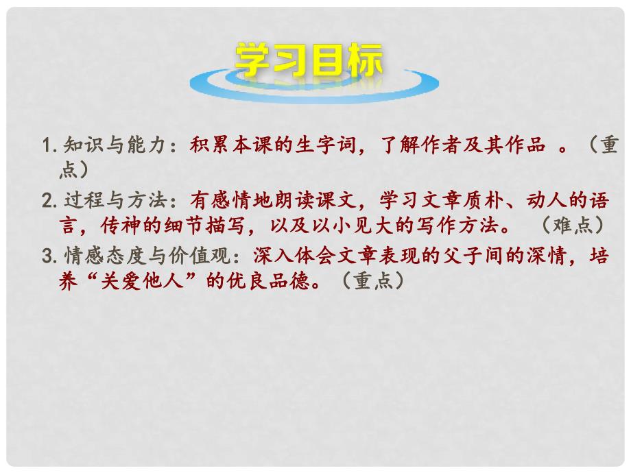 山东省成武县七年级语文上册 5 背影课件 北师大版_第3页