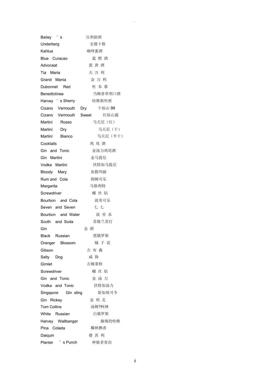 鸡尾酒名称中英文对照_第5页