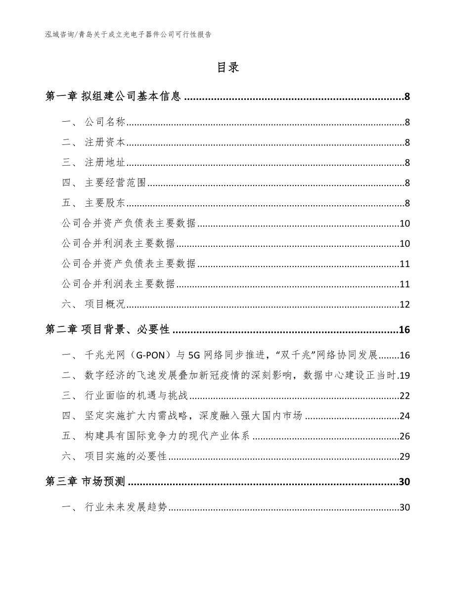 青岛关于成立光电子器件公司可行性报告（范文参考）_第2页