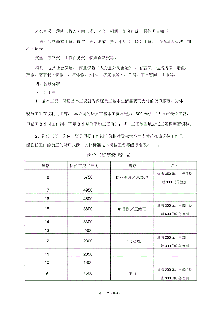 物业公司薪酬体系改革方案_第2页